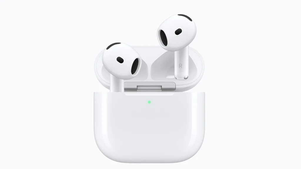 หูฟังไร้สาย Apple AirPods 5 พร้อมเคสชาร์จสีขาวทรงเปิด