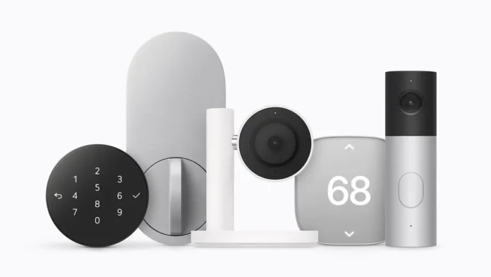 ชุดอุปกรณ์ Apple Home Collection ประกอบด้วยกลอนประตูอัจฉริยะ กล้องรักษาความปลอดภัย กริ่งประตูวิดีโอ และตัวควบคุมอุณหภูมิ